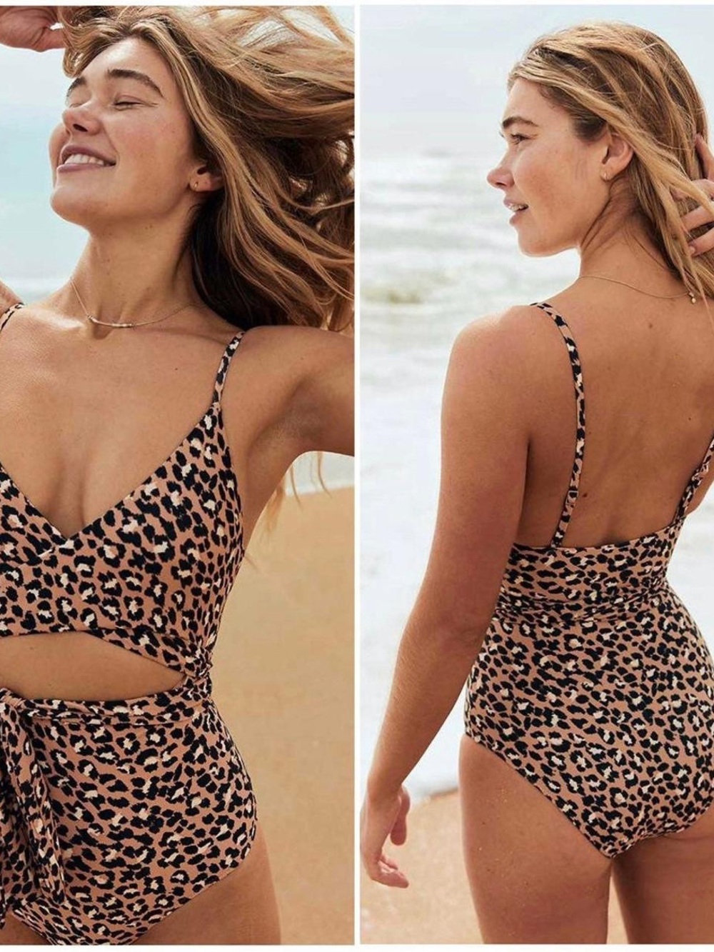 Aerie-Leopard Wrap Piece Full Coverage One Piece Swimsuit - Picture 6 of 6
